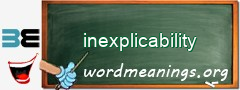 WordMeaning blackboard for inexplicability